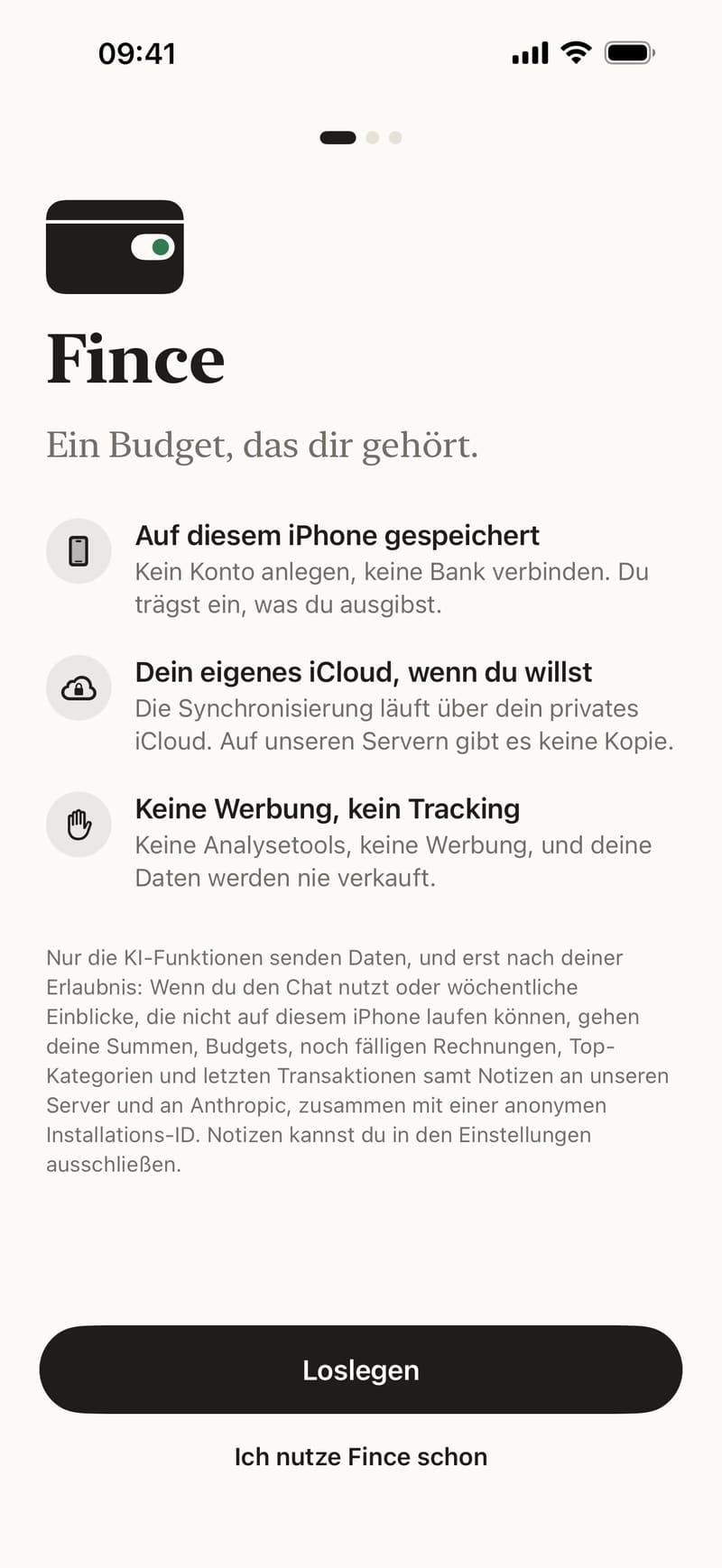Der Willkommensbildschirm auf einem neuen iPhone