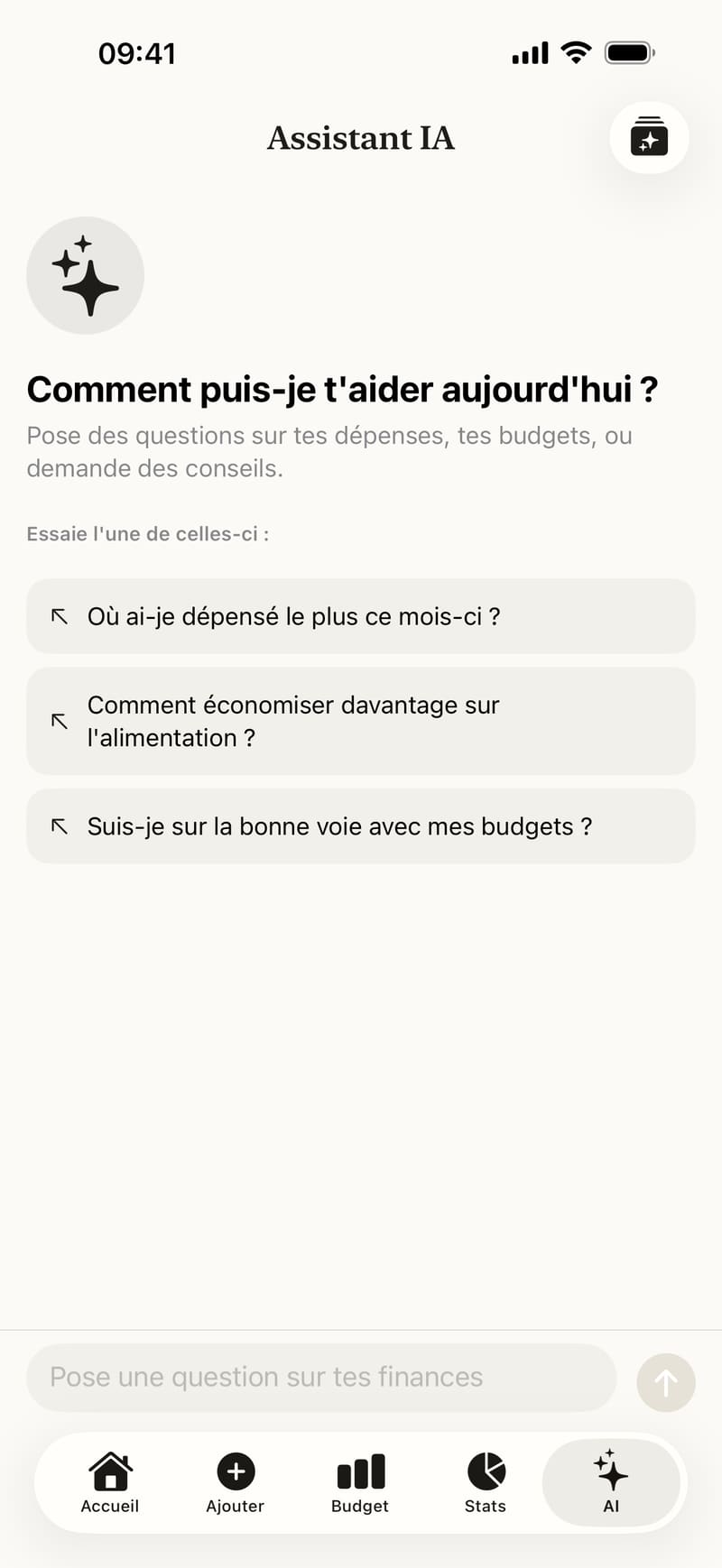 L’Assistant IA et ses questions suggérées